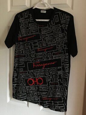Salvatore Ferragamo Graphic Logo T-Shirt NEW LG